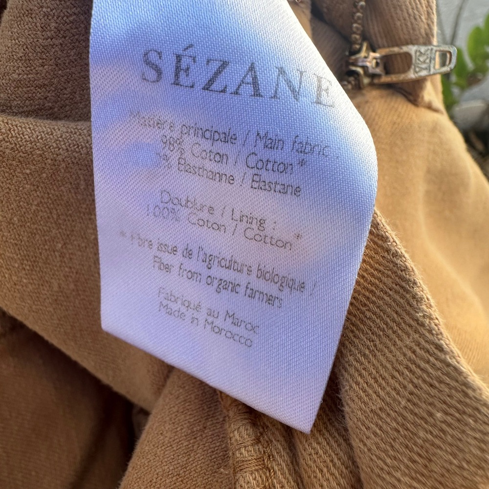 SEZANE High Waisted Pleated Trousers‎ Camel Brown Women 34/US 2 Paperbag Waist - Picture 9 of 9